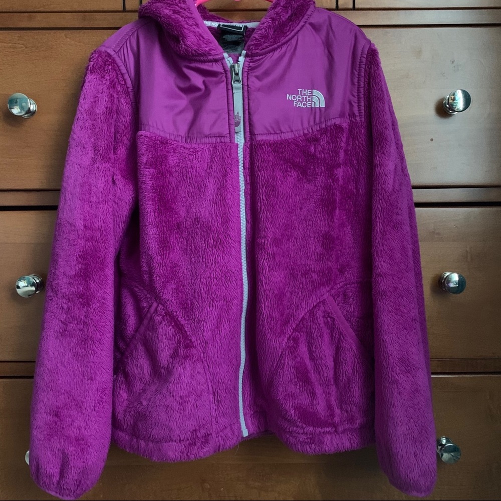 North Face Girls Purple Furry Jacket